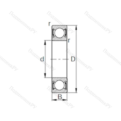 Подшипник шариковый радиальный 6908-2RZ