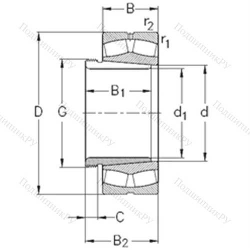 Подшипник роликовый радиальный самоцентрирующийся 230/800-K-MB-W 33+AH 30/800 от производителя  NKE