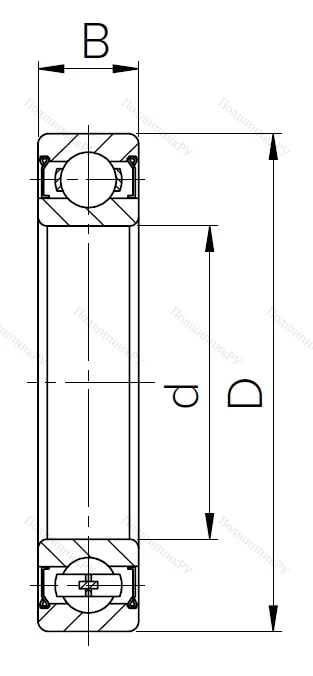 Шариковый однорядный подшипник 80303 (6303 ZZ) в Новосибирске
