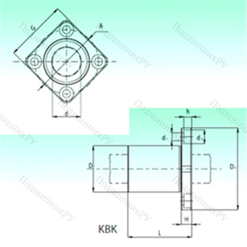 Подшипник шариковый линейный KBK 50-PP от производителя  NBS