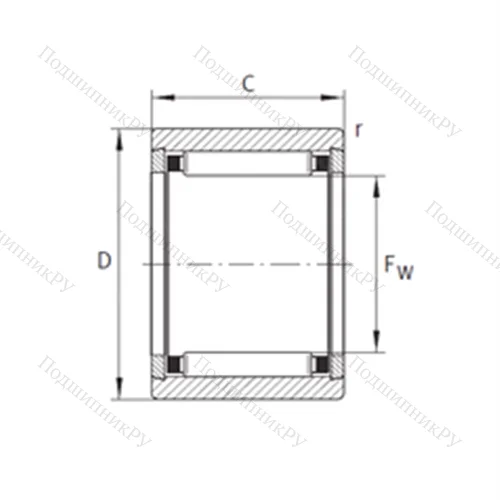 Подшипник игольчатый радиальный NK 7/12-TN-XL от производителя  INA