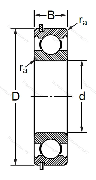 Шариковый однорядный подшипник 50312 (6312 NR) в Новосибирске
