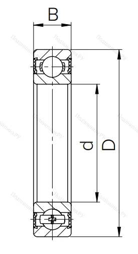 Шариковый однорядный подшипник 6-180505 АС17 ГОСТ 520 в Новосибирске