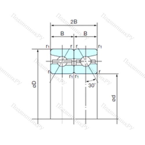 Подшипник шариковый радиально-упорный спаренный 170TAH 10DB