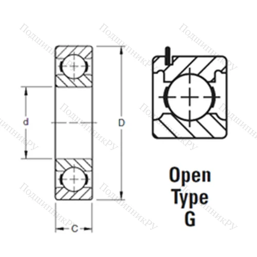 Подшипник шариковый радиальный 203KG