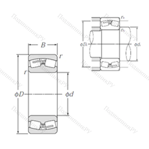 Подшипник роликовый радиальный самоцентрирующийся 23948 от производителя  NTN