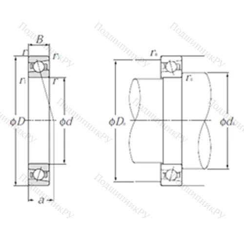 Подшипник шариковый радиально-упорный 5S-HSB 022C от производителя  NTN