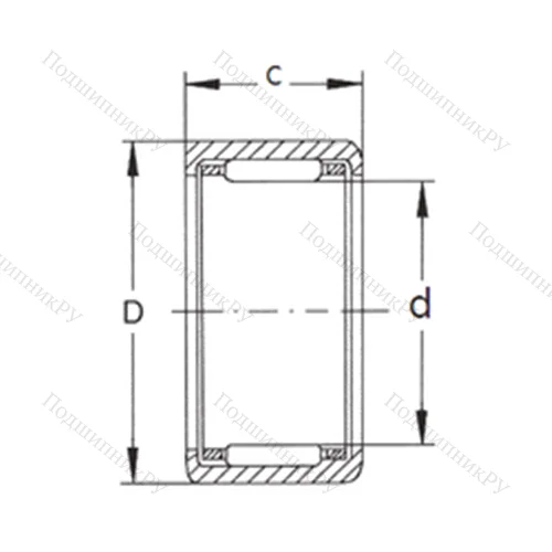 Подшипник игольчатый радиальный HK 0608 от производителя  FBJ Подшипник игольчатый радиальный HK 0608 от производителя  FBJ