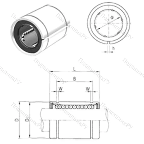 Подшипник шариковый линейный LM 40AJ от производителя  Samick