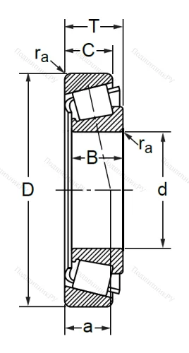 Конический роликовый подшипник 7305 (30305) в Новосибирске