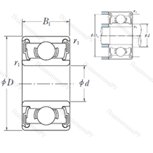 Подшипник шариковый радиальный 606 DD