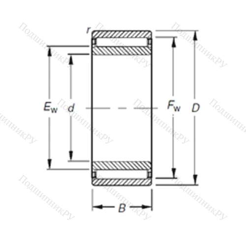 Подшипник игольчатый радиальный NAO 25X 42X 32