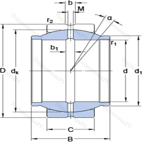Радиальные сферические подшипники скольжения с контактными поверхностями сталь/сталь, требующие техобслуживания GEZM 312 ES от производителя  SKF