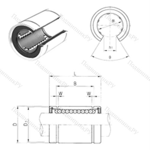 Подшипник шариковый линейный LM 16UUOP от производителя  Samick