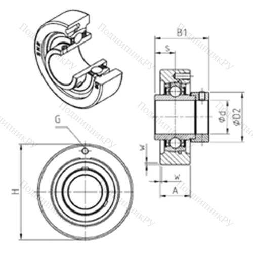 Подшипниковый узел шариковый радиальный EXC 205 от производителя  SNR