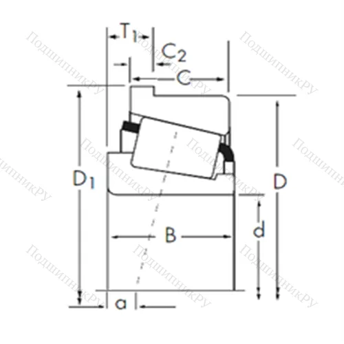 Подшипник роликовый радиально-упорный 42687/42623-B от производителя  TIMKEN