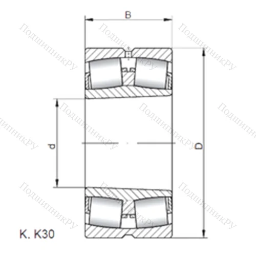 Подшипник роликовый радиальный самоцентрирующийся 24024 K 30W 33 от производителя  ISO