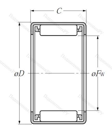 Игольчатый подшипник HK 4016 от производителя  NTN