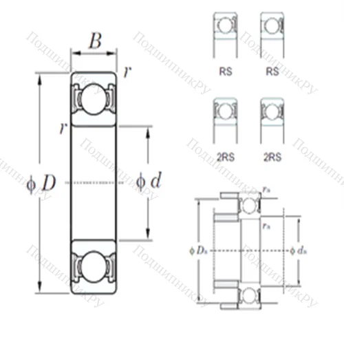 Подшипник шариковый радиальный 6221-2RS от производителя  KOYO