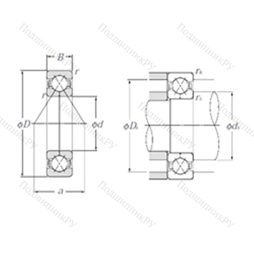 Подшипник шариковый радиально-упорный QJ 307