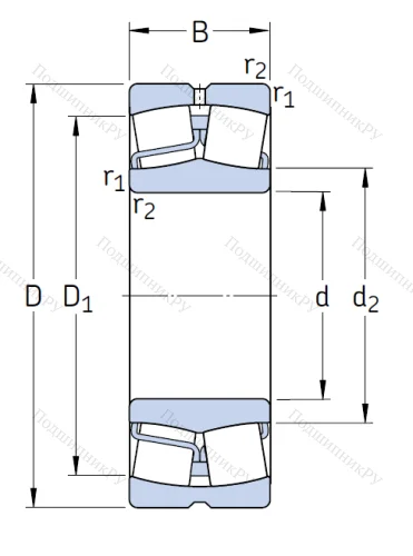 Сферический роликовый подшипник 22207 E/C 3 от производителя  SKF