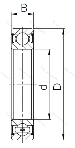 Шариковый однорядный подшипник 1000907 ZZ (61907 ZZ) в Новосибирске