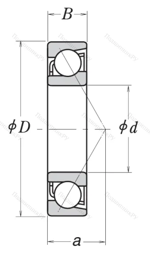 Однорядный шариковый подшипник 7314 AW от производителя  NSK