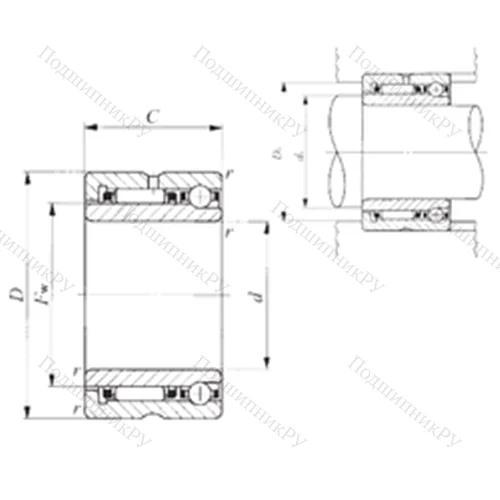 Подшипник комбинированный NATA 5906 от производителя  IKO