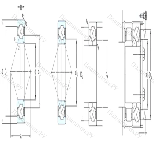 Подшипник шариковый радиально-упорный с четырёхточечным контактом QJ 307N 2MA