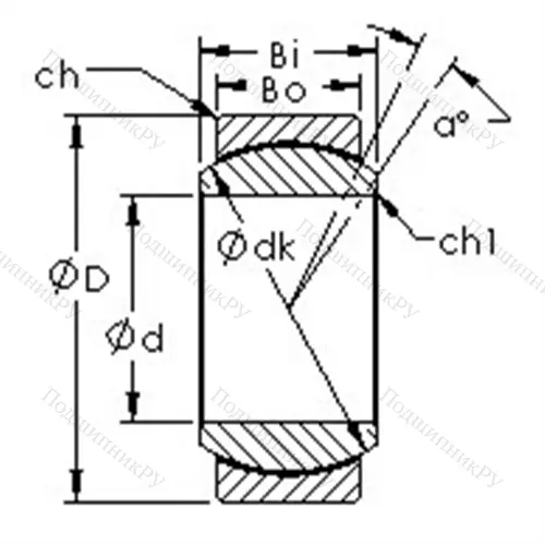 Подшипник скольжения сферический GEFZ 12C от производителя  AST