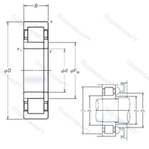 Подшипник роликовый радиальный NUP 215EM