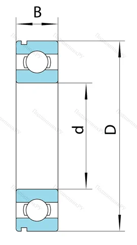 Шариковый однорядный подшипник 50316 (6316 N) в Новосибирске