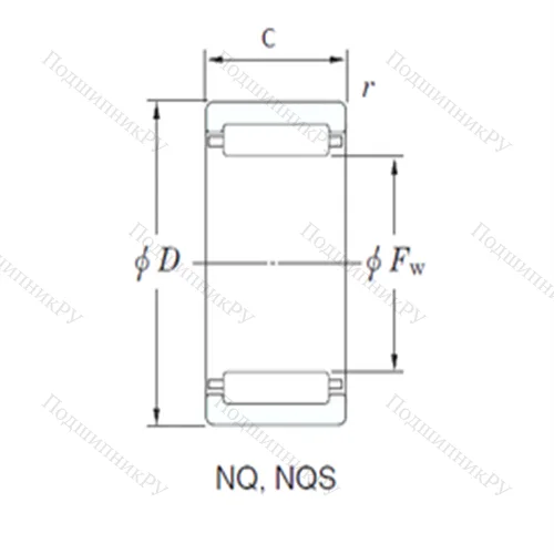 Подшипник игольчатый радиальный 15NQ 2812 от производителя  KOYO