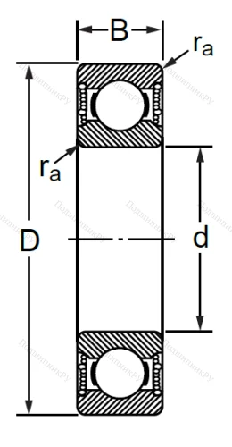 Шариковый однорядный подшипник 1000819 2RS (6819 2RS) в Новосибирске