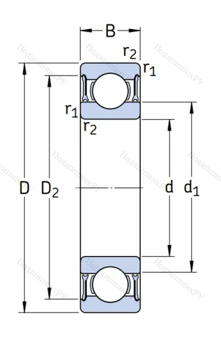 Однорядный шариковый подшипник 6204 2RZTN 9/C 3VT 162 от производителя  SKF