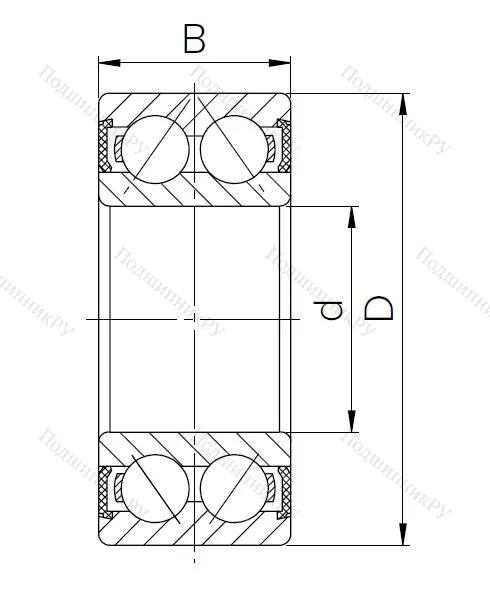 Радиально-упорный шариковый подшипник 3056210 2RS (3210 2RS) в Новосибирске