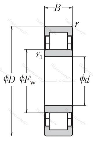 Роликовый цилиндрический подшипник NU 202 W C 3 от производителя  NSK