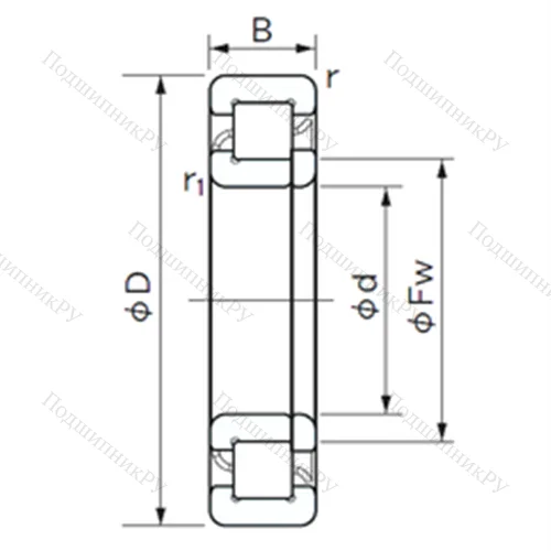 Подшипник роликовый радиальный NUP 2219 E