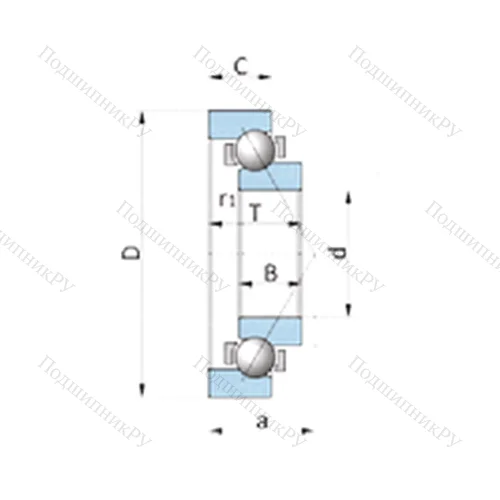 Подшипник шариковый радиально-упорный BA 180-4WSA