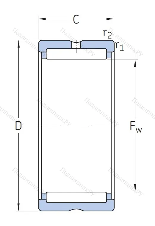 Игольчатый подшипник NK 18/16 от производителя  SKF