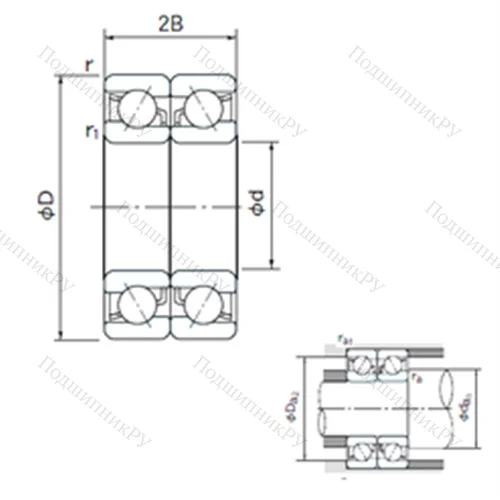 Подшипник шариковый радиально-упорный спаренный 7236BDB