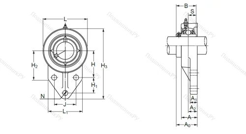Подшипниковый узел UCFK 203 (UCFH 203) в Новосибирске