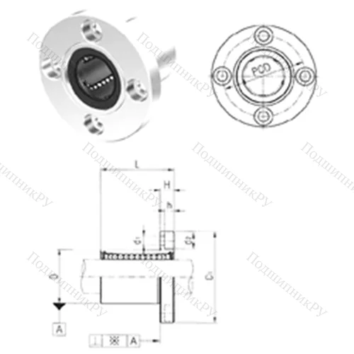 Подшипник шариковый линейный LMF 13 от производителя  Samick