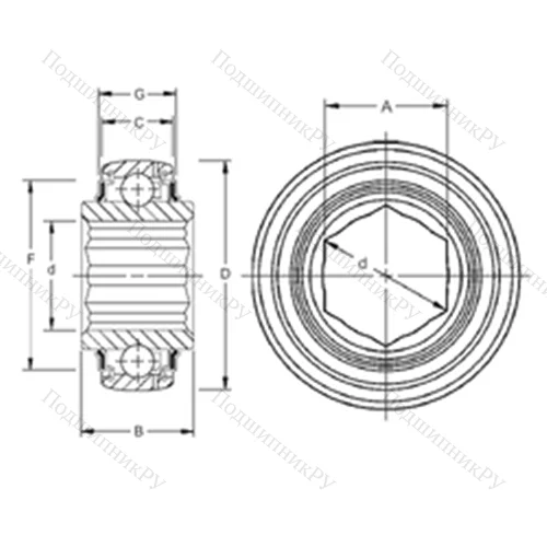 Подшипник шариковый радиальный GW 208KRRB 5