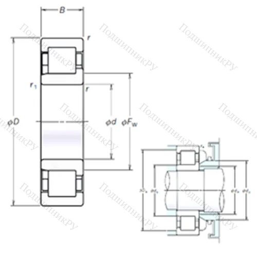 Подшипник роликовый радиальный NJ 215EM