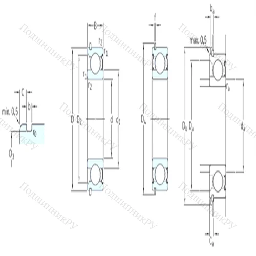 Подшипник шариковый радиальный 6207-2ZNR от производителя  SKF