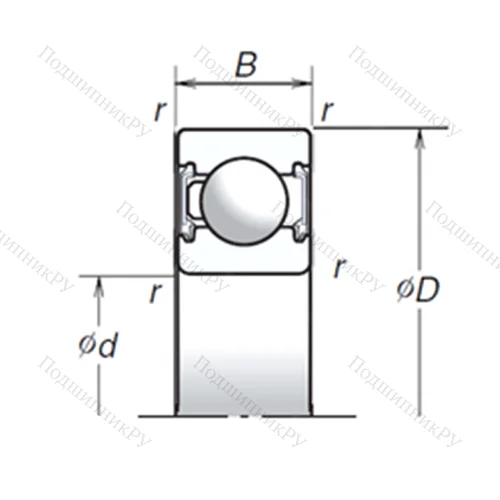 Подшипник шариковый радиальный 6306T 1XVV