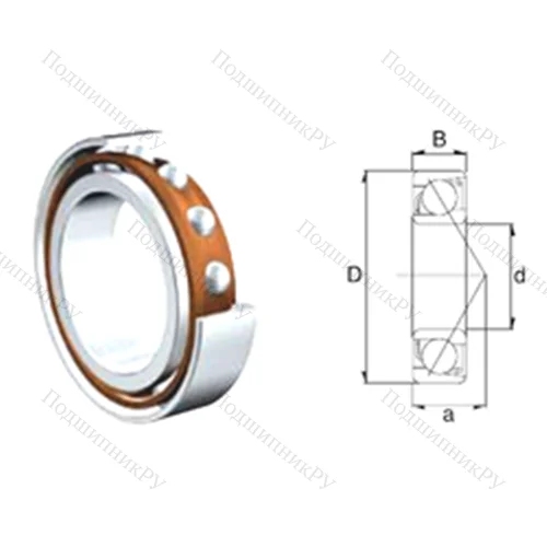 Подшипник шариковый радиально-упорный 7208B от производителя  ZEN