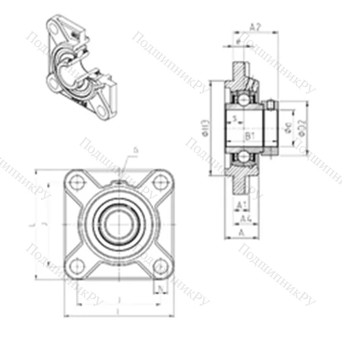 Подшипниковый узел шариковый радиальный EXFS 311 от производителя  SNR