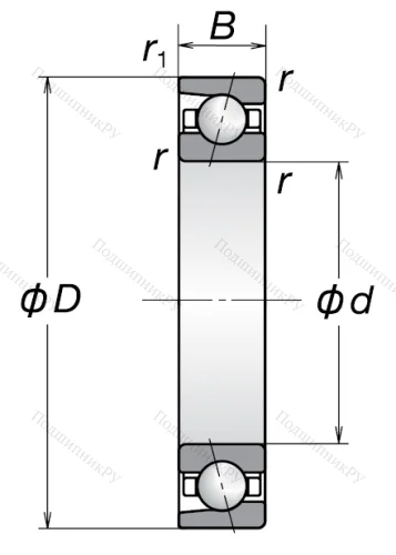 Однорядный шариковый подшипник 7212 BWG от производителя  NSK